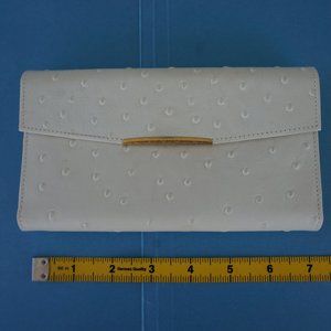 1960s Don Lopez Vintage Natural Ostrich Porcelain Leather Lined Checkbook Wallet